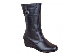 Cizme dama din piele naturala, cu fermoar, negru, Imblanite, Marimi 36 la 41 MVS30CZM